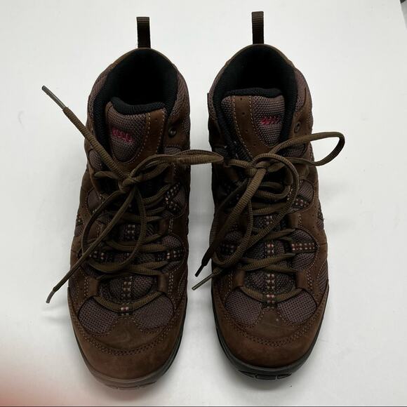 Ecco Women Expresso Brown Fuschia Pink Gortex Outdoor Hiking Boots Size 8 - 8.5 - Picture 5 of 8